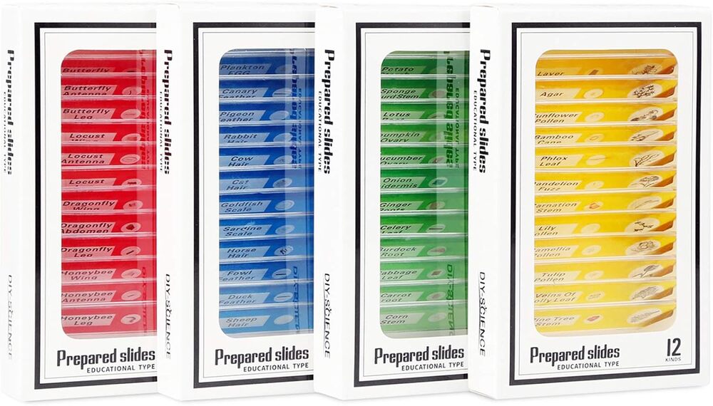 NEW - 48 DIY Science Microscope Prepared Slides Educational - Classroom
